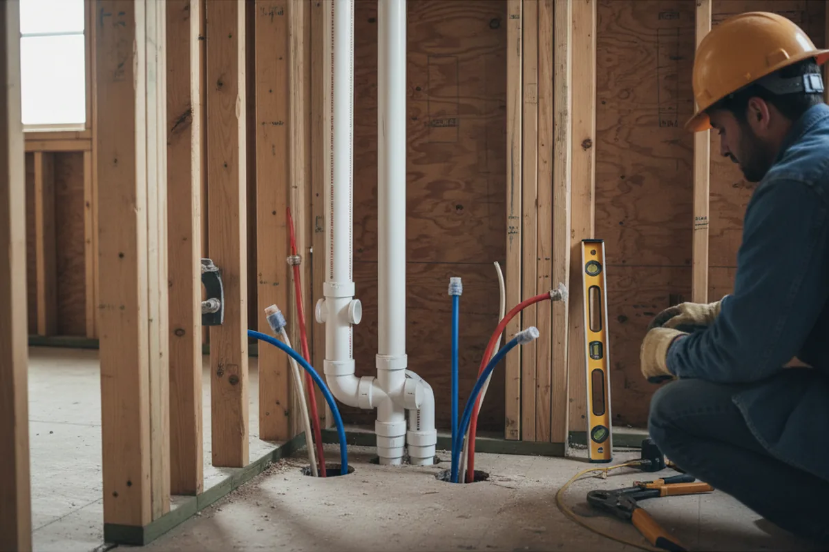 Drain and supply rough-in during Garbage Disposal Repair in Macon